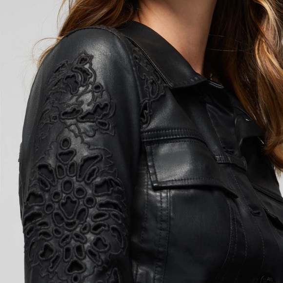 White House Black Market Cutout Coated Flirty Jacket - Picture 1 of 8